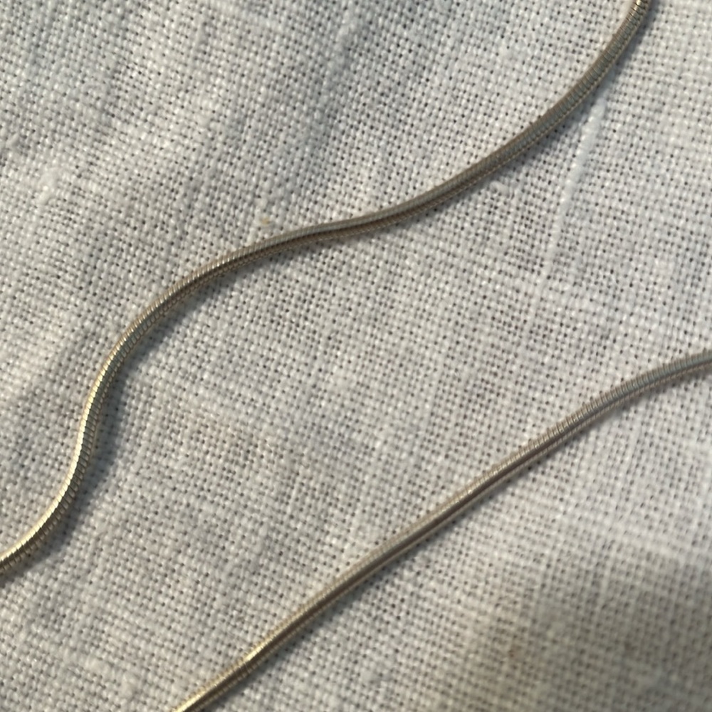 Silver 925 Necklace with Amber Crystal Pendant 21” Chain - Picture 5 of 5